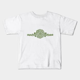 Green Henna Tattoo - Green Mehendi Motifs Kids T-Shirt